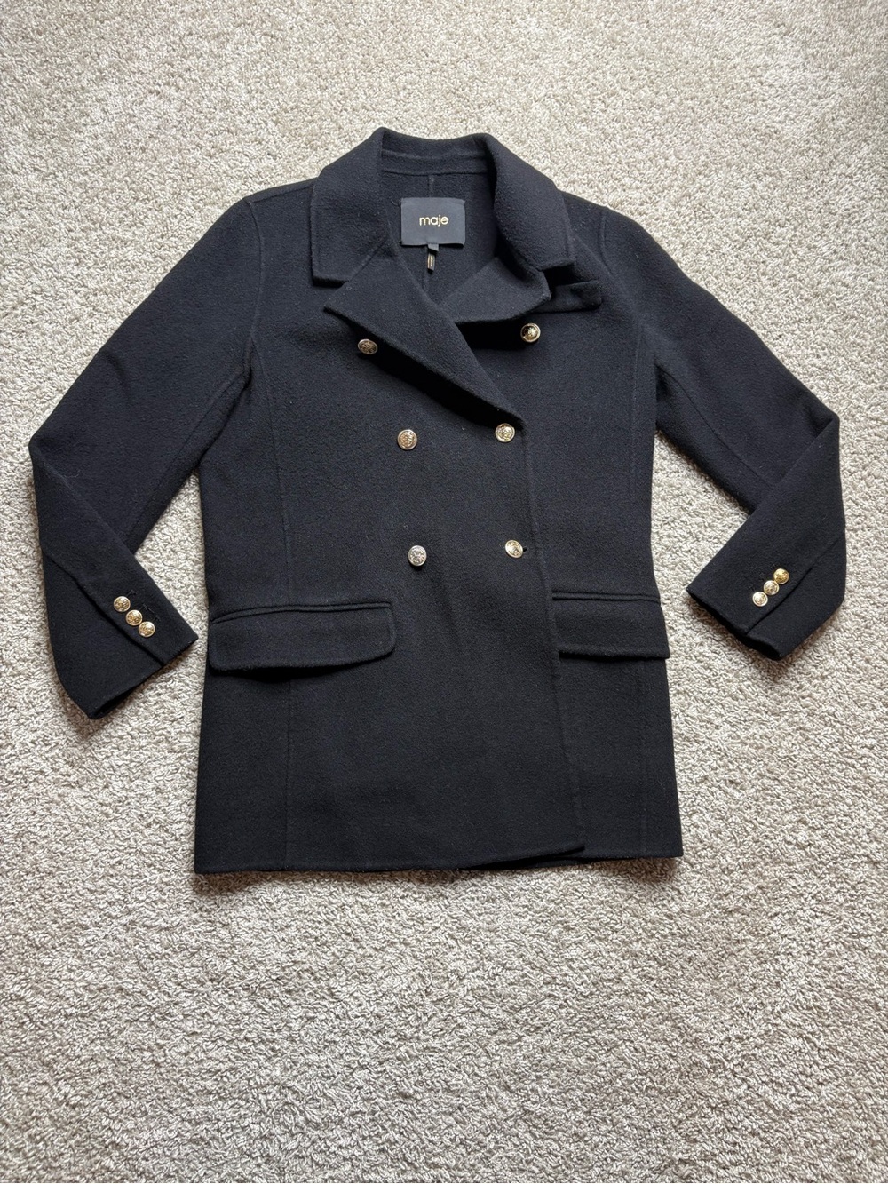 Maje Wool Blend Peacoat